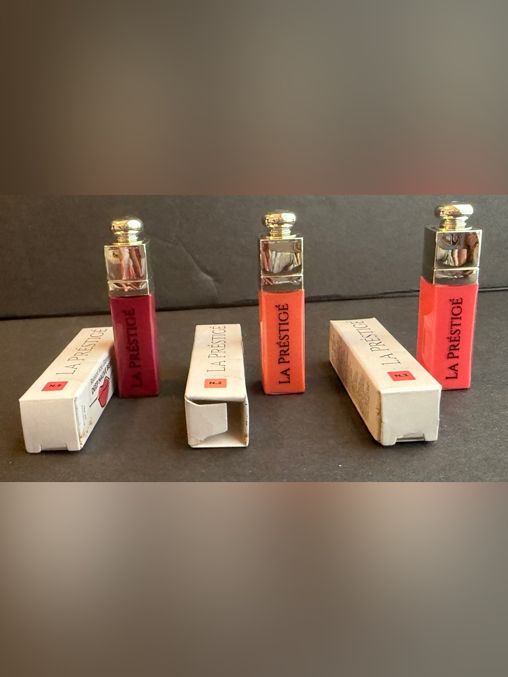 Lot of 3 La Prestige Radiant Kiss Glossy Lip Lacquer N.2 N.3 N.5 Lip Gloss New